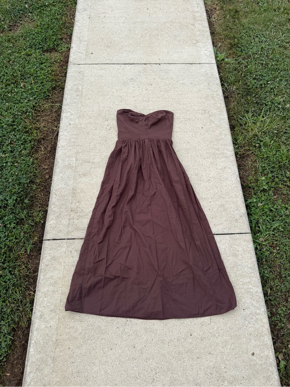 Reformation Strapless Brown Dress
